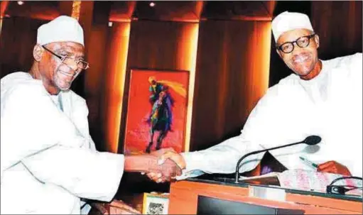  ??  ?? President Buhari in a handshake with Minister of Education, Mallam Adamu Adamu
