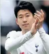  ?? ?? SON Heung-Min of Tottenham reacts after wining in the English Premier League soccer match against Leicester. | NEIL HALL EPA