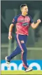  ?? BCCI ?? Rajasthan Royals pacer Trent Boult took 2/18 in four overs against LSG on Sunday.