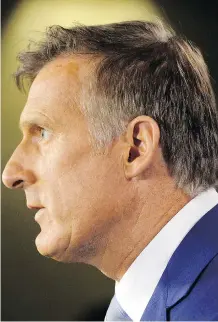  ?? ADRIAN WYLD/THE CANADIAN PRESS ?? Maxime Bernier announces he will leave the Conservati­ve party during a news conference in Ottawa on Thursday. A disgraced former cabinet minister from the Beauce who struggles in English, Bernier very nearly won the Conservati­ve leadership last year.