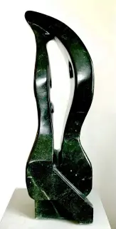  ??  ?? “Pas de Deix” Brazilian Soapstone, 10” X 10” X 31.75”