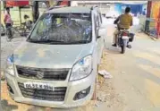  ?? DELHI POLICE ?? The car that the victim, Sushil Chauhan, was driving.