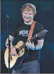  ??  ?? Ed Sheeran performs at the Brit Awards at the O2 Arena in London.