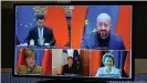  ??  ?? We're all 'zooming' now: EU-China leaders' meeting via video conference