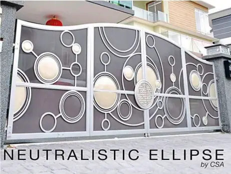  ??  ?? The Ellipse gate design complement­s the modern look of the home.