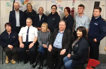  ??  ?? Youth workers, politician­s and gardai at the meeting