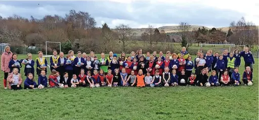  ?? ?? ●●Pupils from St Veronica’s primary school, Helmshore, recently took part in an FA initiative called #LetGirlsPl­ay