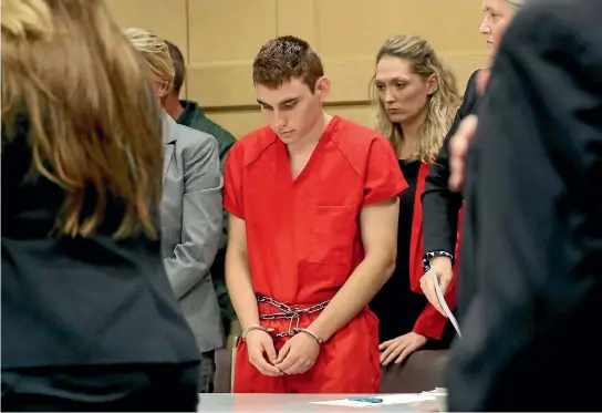  ?? PHOTO: AP ?? Nikolas Cruz appears in court for a status hearing before Broward Circuit Judge Elizabeth Scherer.