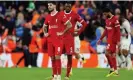  ?? ?? Dominik Szoboszlai looks dejected after his mistake led to Mario Pasalic scoring Atalanta’s third goal. Photograph: Peter Byrne/ PA