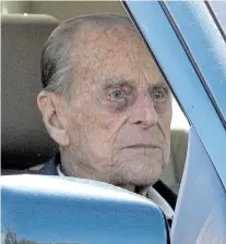  ??  ?? Nobody dare tell Philip not to drive. He has ordered a new car to replace the one, above, in the crash. Yesterday, the Queen attended church without him – or a seatbelt