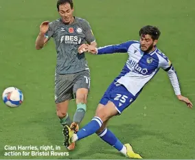  ?? ?? Cian Harries, right, in action for Bristol Rovers