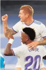  ?? // EFE ?? Kroos celebra su gol con Vinicius