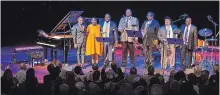  ?? ALEX HEIDBUECH SPECIAL TO METROLAND ?? The all-star lineup of Benny Green, Cecile McLorin Salvant, Christian McBride, Jimmy Greene, Jon Faddis, Michael Dease and Kenny Washington at last year’s Oscar Peterson Internatio­nal Jazz Festival at FirstOntar­io Performing Arts Centre.