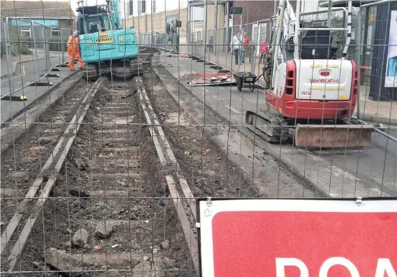  ?? BARRY DOE. ?? Weymouth Harbour Line tracks are removed in October 2020.