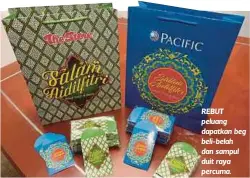  ??  ?? REBUT peluang dapatkan beg beli-belah dan sampul duit raya percuma.