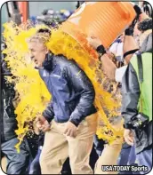  ?? USA TODAY Sports ?? Pete Carroll gets the Gatorade bath as time
expires and the Seahawks celebrate.