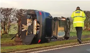 Driver’s lucky escape as car flips over - PressReader