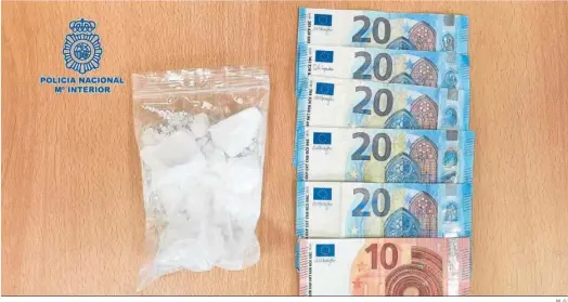  ?? M. G. ?? El dinero y la droga incautados por la Policía Nacional.
