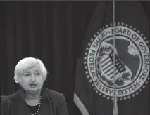  ?? TRIBUNE NEWS SERVICE FILE PHOTOGRAPH ?? U.S. Federal Reserve Chairwoman Janet Yellen speaks on March 15 during a news conference in Washington D.C.