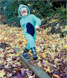  ?? Photo: FOGGYDALE FARM ?? My eldest son, Lucas, walking the plank in his dinosaur onesie: Will he remember this moment?