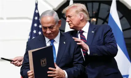  ?? Photograph: Tom Brenner/Reuters ?? Benjamin Netanyahu stands with Donald Trump at the White House in September.
