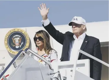  ??  ?? 0 President Donald Trump and first lady Melania will arrive in the UK on Air Force One on Thursday