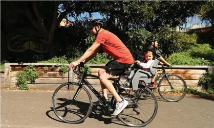  ?? Photograph: Robert Cianflone/Getty Images ?? Australia’s peak cycling organisati­on has called on federal and state government­s to take advantage of the surge in bike use due to the lockdown and build 750km of bike lanes, to ‘create jobs and save lives’.