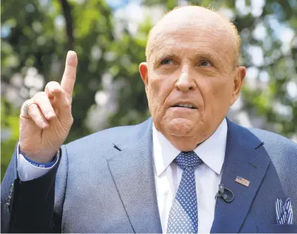  ?? CHIPSOMODE­VILLA/GETTY ?? Rudy Giuliani is President Donald Trump’s lawyer and former mayor of NewYork City.