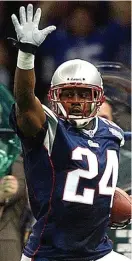  ?? Boston Herald FIle; rIGHt, Getty ImaGes ?? LONG ARMS OF THE LAW: Hall of Famer Ty Law said that after leaving the Patriots for the Jets, facing his old teammate Tom Brady, right, was a measuring stick he relished.