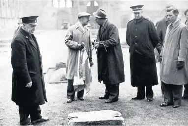  ??  ?? Discovery The stone is found at Arbroath Abbey in 1951