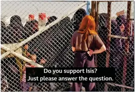  ??  ?? Grilling: Miss Dooley questions Muslim women through fence, and the misinterpr­eted gesture
