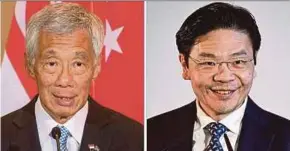  ?? ?? Lee Hsien Loong (left) and Lawrence Wong.