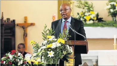  ?? Picture: WERNER HILLS ?? SPEAKING OUT: Save SA leader Sipho Pityana addresses the congregati­on at the funeral service for Duma Lamani, held at St Stephen’s Anglican Church in New Brighton yesterday