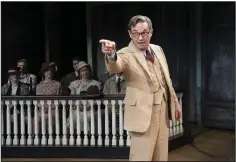  ?? (Special to the Democrat-Gazette/Julieta Cervantes) ?? Atticus Finch (Richard Thomas) drives home a point in the courtroom in “To Kill a Mockingbir­d.”