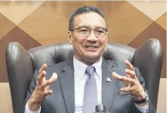  ??  ?? Hishammudd­in speaking during the press conference. — Bernama photo