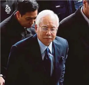  ?? FILE PIC ?? Former prime minister Datuk Seri Najib Razak arriving at the Kuala Lumpur High Court on Sept 20.