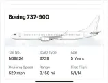  ??  ?? The detailed view shows a breakdown of informatio­n, and even the age of your plane.