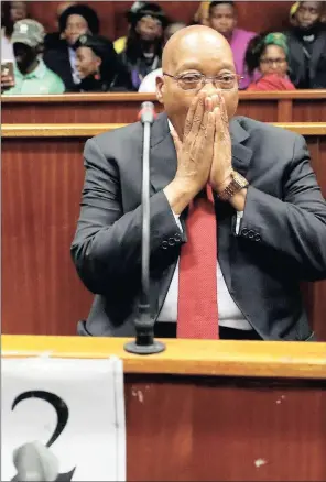 ?? PICTURE: NIC BOTHMA/REUTERS/AFRICAN NEWS AGENCY/ANA ?? Jacob Zuma in the dock of the Durban High Court.a reader says neither the ANC nor the country needs his leadership.