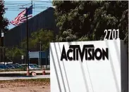  ?? Richard Vogel/Associated Press ?? The bulk of Activision Blizzard layoffs are in Southern California, including 479 in Irvine, where its Blizzard division is headquarte­red.