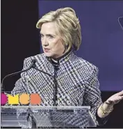  ?? Andrew Burton
Getty Images ?? FORMER SECRETARY of State Hillary Clinton is focusing on infusing her image with humanity.