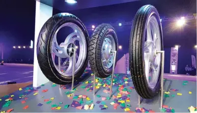  ??  ?? Apollo Tyres recently launched Acti series tyres for both scooters and motorcycle­s