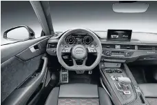  ??  ?? Above: The RS5 gets aggressive looks to match its power. The interior, left, gets the usual Audi Sport treatment.