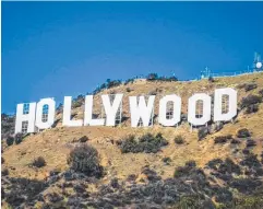  ??  ?? The famous Hollywood sign, pictured from Mulholland Drive.