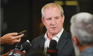  ?? SCOTT GARDNER, THE HAMILTON SPECTATOR ?? Ticat CEO Scott Mitchell told the media at Tim Hortons Field Tuesday the hiring “was clearly not acceptable.”