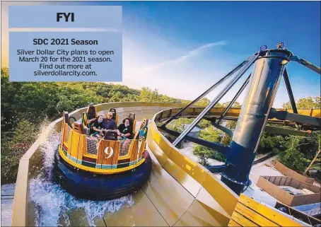 ?? (Courtesy Photo) ?? The water adventure of Mystic River Falls, which opened at Silver Dollar City in 2020, includes winding, roaring rapids set in an authentic Ozarks mountainou­s river theme, culminatin­g with a waterfall drop that sends riders down more than four stories of splashing, rafting, family fun.