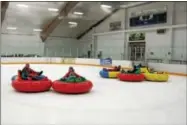  ?? AP Photo ?? This Dec. 26 photo shows bumper cars on ice at Howelsen Ice Arena in Steamboat Springs, Colo. The activity is one of a number of relatively new diversions being offered in winter recreation destinatio­ns, along with airboardin­g, snow bikes and snowkiting.