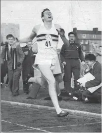  ??  ?? MAIDEN WIN: The first four-minute mile in 1954. Bannister wins in 3 min 59.4 sec.