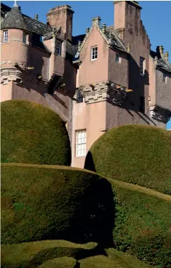  ??  ?? Above: The Upper Pool Garden.Left: Iconic topiary on the Crathes estate.