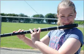  ??  ?? Sophia Breen, Mourneabbe­y performing under blue skies.