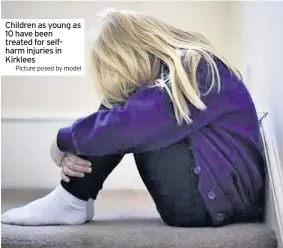  ??  ?? Children as young as 10 have been treated for selfharm injuries in Kirklees
Picture posed by model